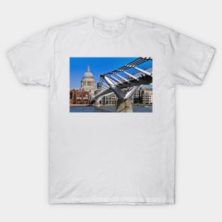 St Paul's Cathedral London Millennium Bridge T-Shirt